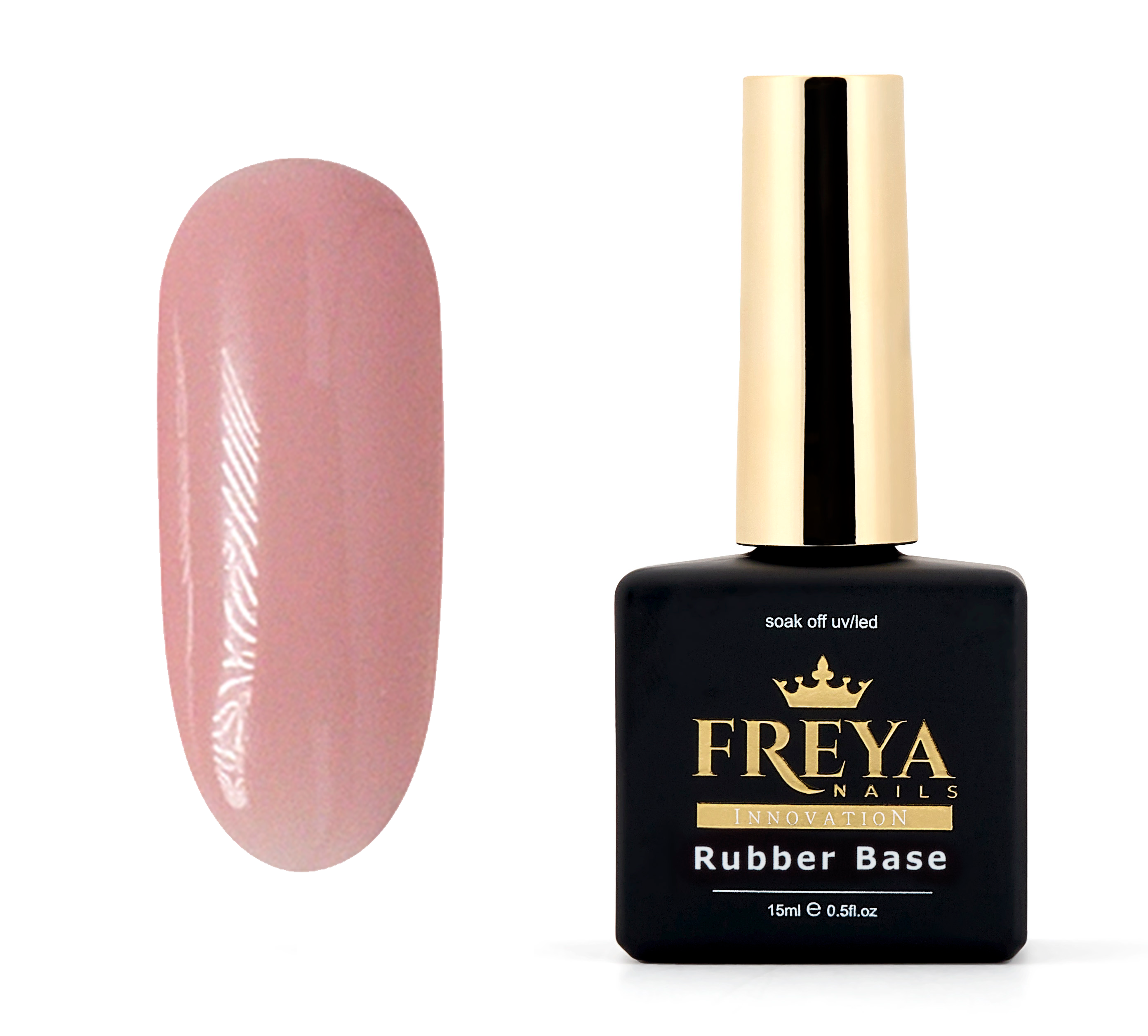 Nude Rubber Base 12 гел лак | каучукова база за маникюр, среден вискозитет | TPO free, маникюр 2025 | Поръчай от FREYA Nails