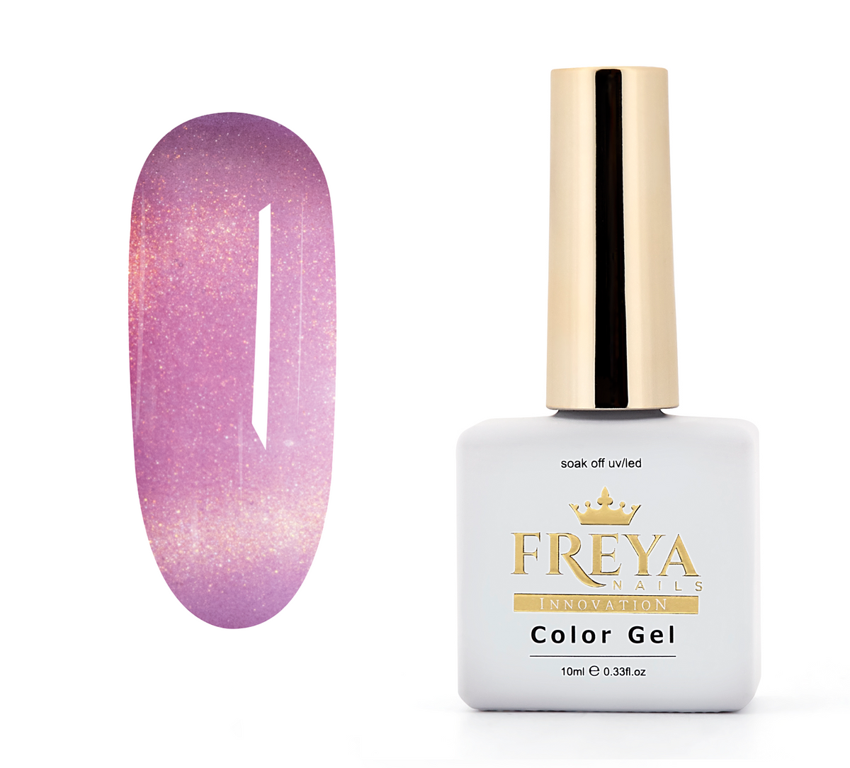 Гел лак Tutti Frutti Cat Eye - Grape Smoothie – розово-лилав цветен гел лак с деликатен блясък.
