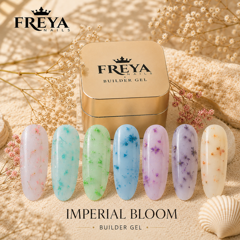 Цяла колекция Imperial Bloom Builder Gel + ПОДАРЪК стикери с 7 уникални цветове в елегантна опаковка