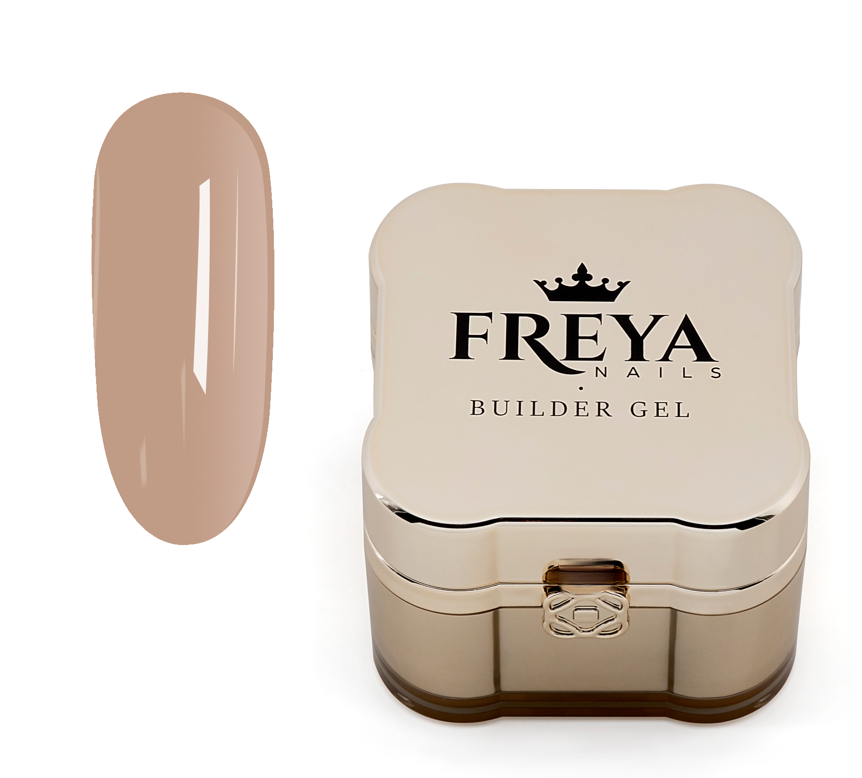 Lemmy Builder Gel 47 - Classic Beige in elegant packaging with creamy texture swatch for professional nail strengthening and salon lengths.