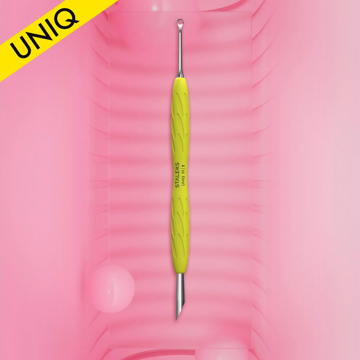 Manicure pusher with curette and silicone handle STALEKS “Gummy” UNIQ 11 TYPE 2