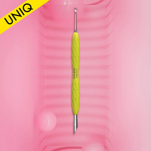 Manicure pusher with curette and silicone handle STALEKS “Gummy” UNIQ 11 TYPE 2