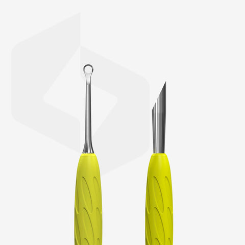 Manicure pusher with curette and silicone handle STALEKS “Gummy” UNIQ 11 TYPE 2