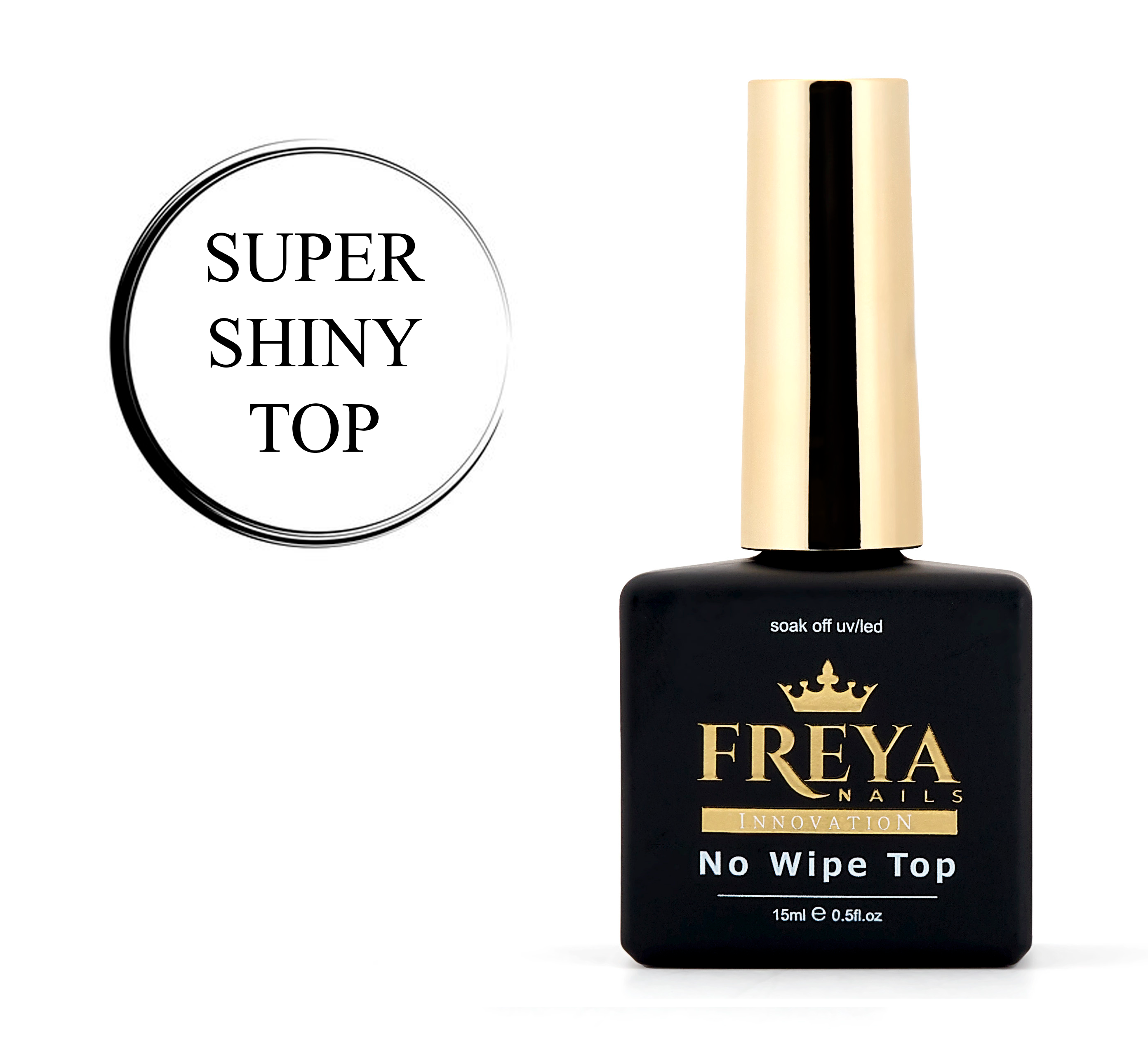Super Shiny Top без UV филтър за гел лакове | Професионален маникюр без лепкав слой | Поръчай от FREYA Nails